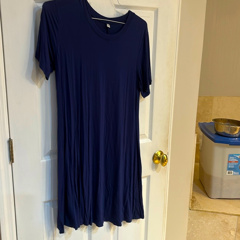 Navy blue cotton dress- NEVER WORN